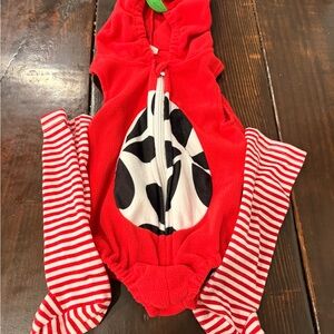 Red and White Striped Kids One Piece